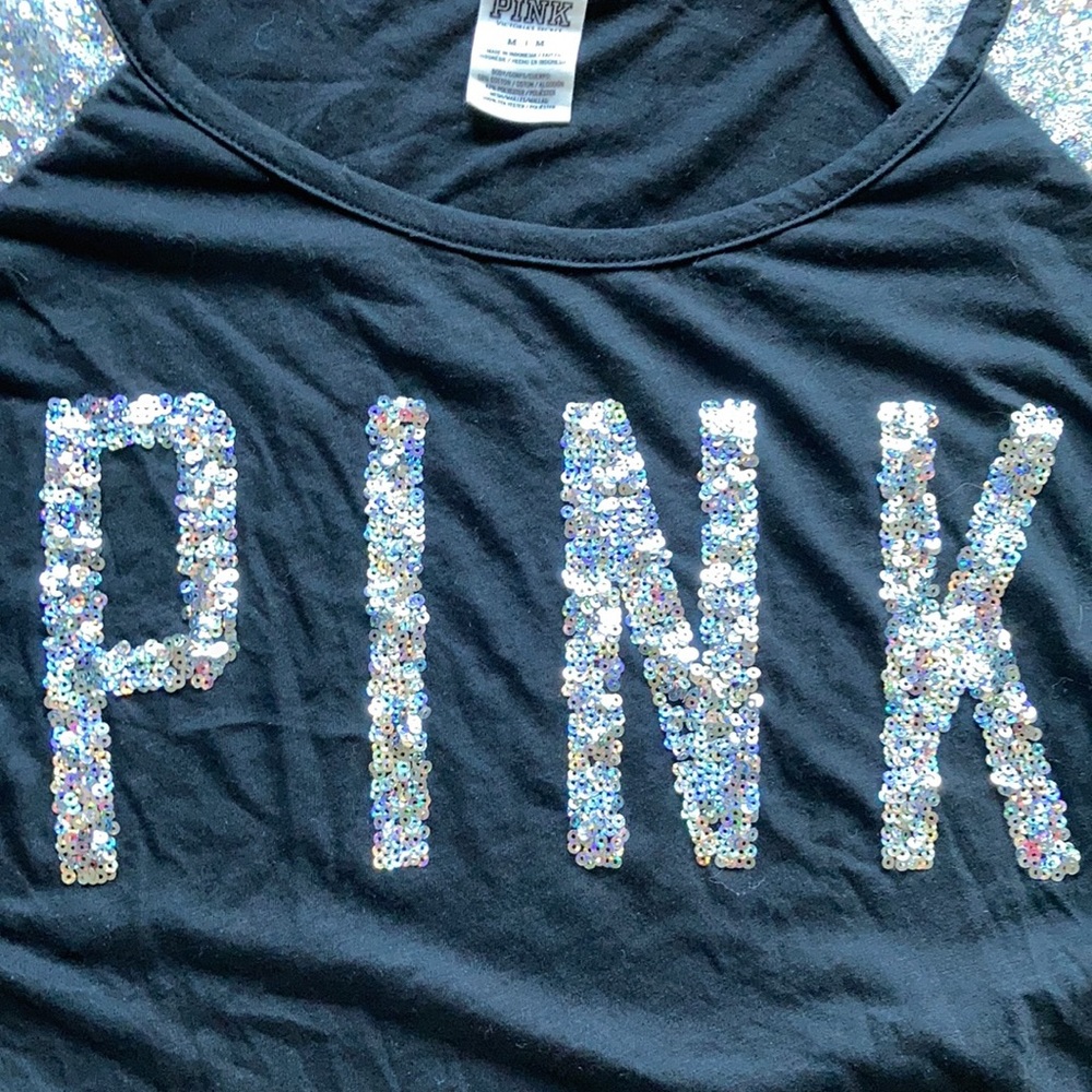 Victoria’s Secret pink M black sequins - Picture 2 of 4